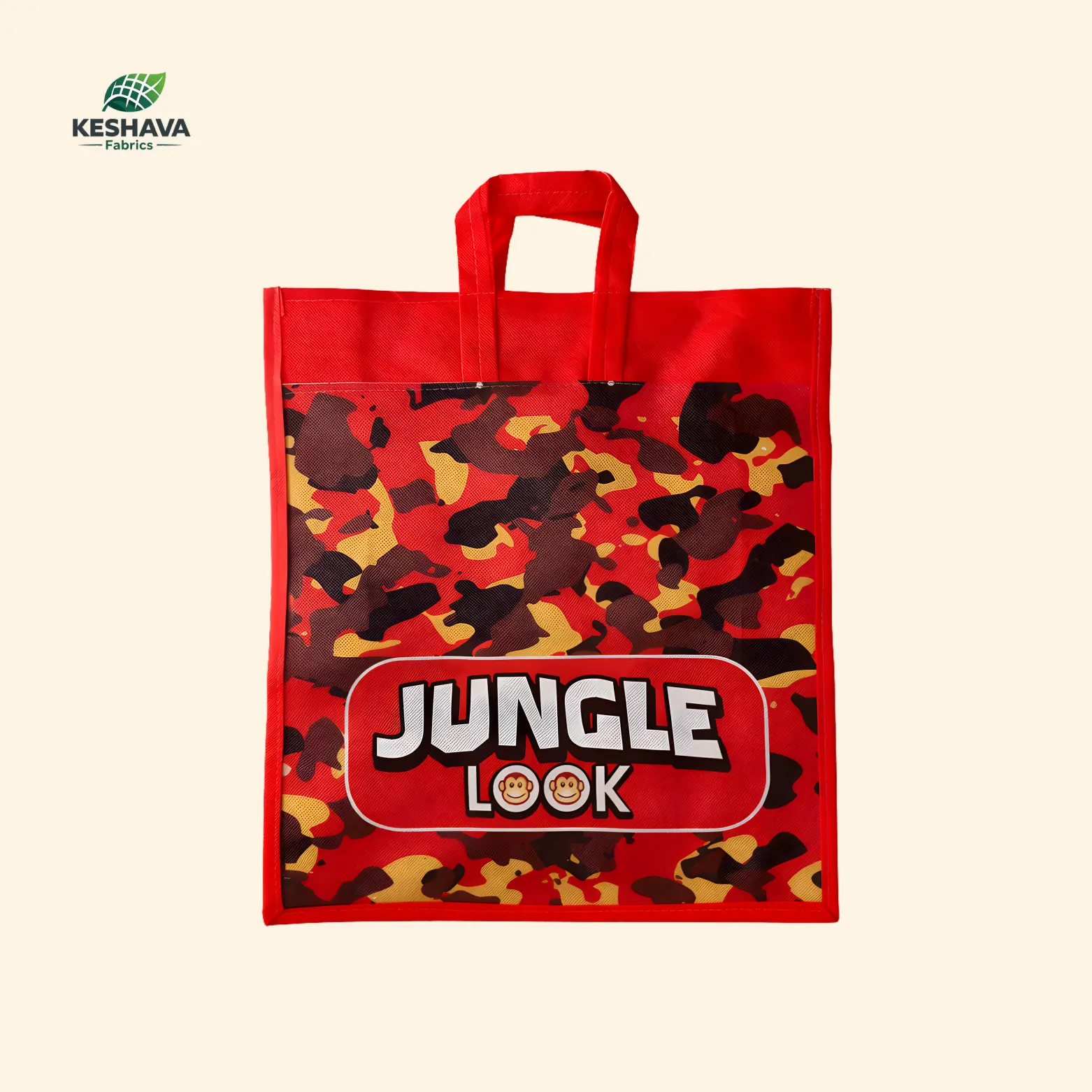 Jungle Look Red Camouflage Tote