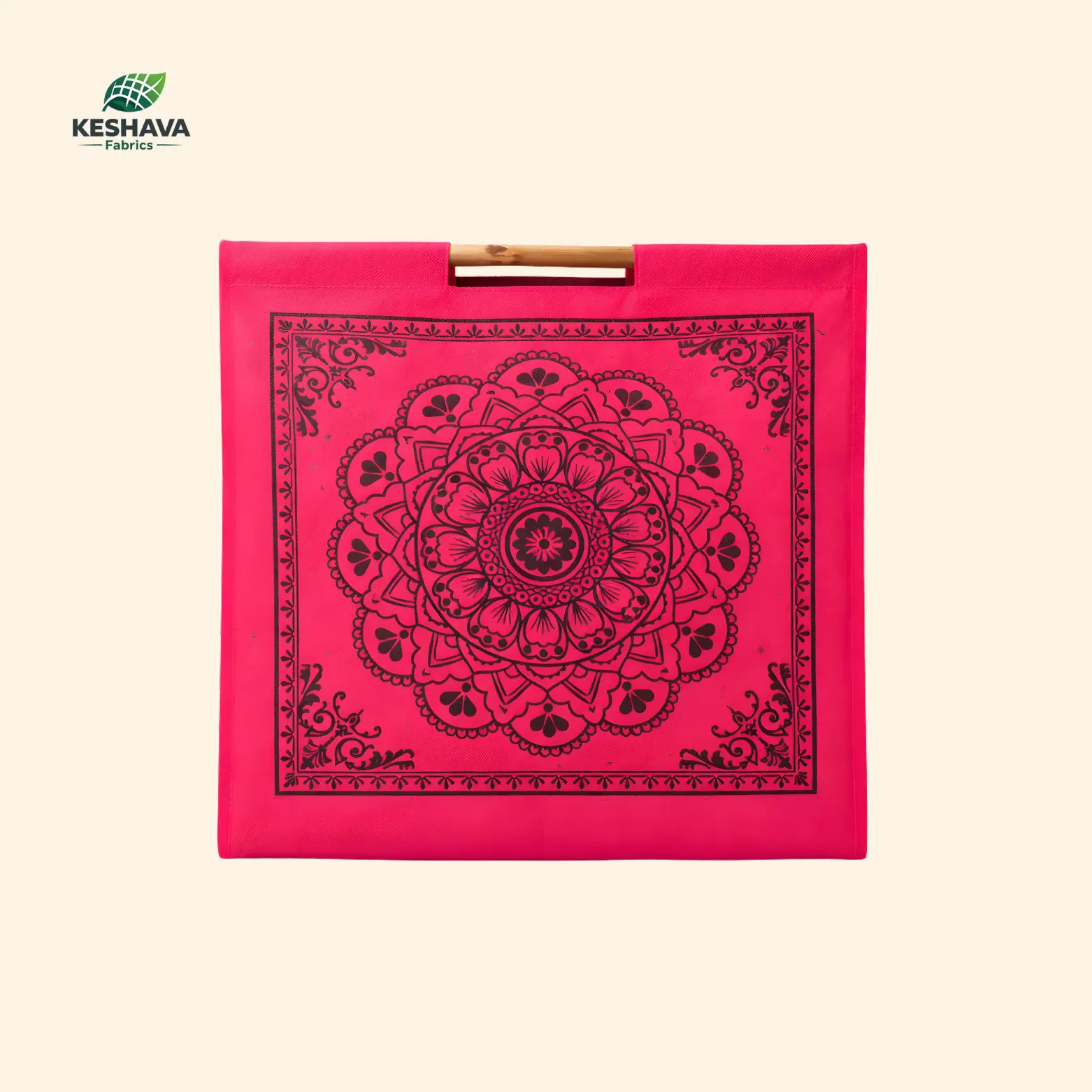 Kattapai Hot Pink Mandala Bamboo Bag
