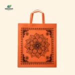 Orange Mandala Shopping Bag